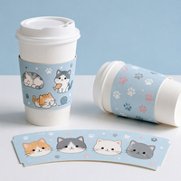 Funda para Vaso de Café Blanca Recubierta, Estructura Rígida y Resistente, Impresión Vívida para Restaurantes, Cafeterías, Comida para Llevar, Venta al Por Mayor
