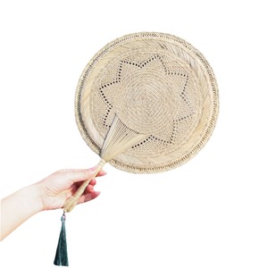 Handmade Woven Palm Leaf Fan Traditional Chinese Style Manual Handheld Eco-Friendly Summer Use - Product Image 5
