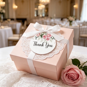 Autocollants de mariage personnalisés pour les cadeaux, étiquettes de remerciement personnalisées <span class=keywords><strong>avec</strong></span> noms et date, sceaux d'enveloppe ronds floraux pour boîtes cadeaux - Product Image 3