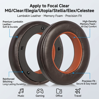 Coussinets d'oreille de rechange compatibles avec les écouteurs Focal Clear MG/Clear/Elegia/Utopia/Stellia/Elex/Celestee Coussinets d'oreille en mousse