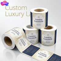 Étiquettes personnalisées imperméables en vinyle en rouleau pour emballages de bouteilles, logo personnalisé brillant, étiquettes de luxe personnalisées pour emballages cosmétiques