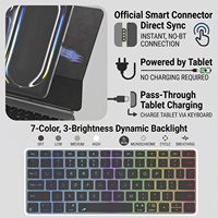 Funda con Teclado Inalámbrico para Tablet, Diseño de Tijera con Conector Directo para iPad 10ª y 11ª Generación, PT025