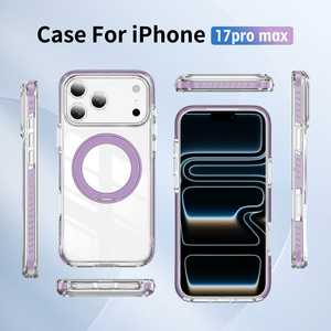 360 °   Étui de téléphone avec support magnétique rotatif, protection contre les chocs par airbag, coque latérale en TPU, coque acrylique pour 18 <span class=keywords><strong>Pro</strong></span> Max - Product Image 2