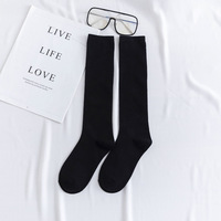 Nouvelles chaussettes longues de style coréen pour l'automne et l'hiver, chaussettes de mollet couleur bonbon, chaussettes hautes jusqu'aux cuisses
