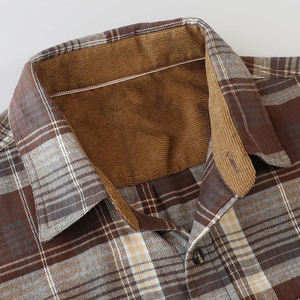 100% Cotton Long Sleeve <strong>Button</strong> up Flannel Shirts Check Plaid Woven Casual Flannel <strong>Shirting</strong> Fabric Stretch Flannel Shirt - Product Image 3
