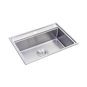 Évier de cuisine double à finition satinée 860x450mm en acier inoxydable SUS304 avec robinet extractible intégré - Product Image 1