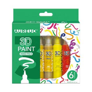 Set di Colori Acrilici AUREUO di Alta Qualità, Lisci e Resistenti al Sole, Confezione Mista 3D da 6 Colori, 25ml, Personalizzabili per Tela e Carta - Product Image 1