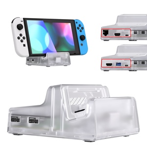 EXtremeRate Clear AiryDocky DIY Kit Replacement Shell <b>Case</b> for Nintendo <b>Switch</b> & <b>Switch</b> OLED Dock - Product Image 1