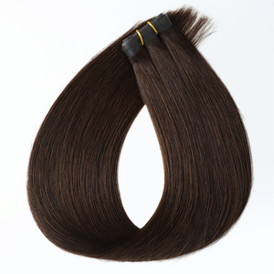 Nuove Extension per <span class=keywords><strong>Capelli</strong></span> Lisci con Nastro Adesivo Genius, <span class=keywords><strong>Castano</strong></span> <span class=keywords><strong>Scuro</strong></span>, Doppia Trama, <span class=keywords><strong>Capelli</strong></span> Umani Russi Vergini Naturali Grezzi 14"-26" - Product Image 4