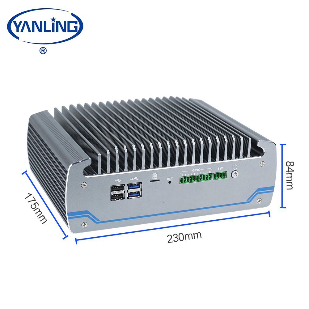 Intel core i5 6200u Industrial resistente pc sin ventilador 2 lan ordenadores de placa única integrada soporte dual 4G LTE