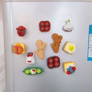 Mini Handmade Knitted Cactus <b>Flower</b> Plush Crochet Potted Plant Fridge Magnet Set Home <b>Decor</b> Factory Direct - Product Image 5