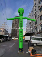 Danseur gonflable extraterrestre en nylon vert, publicité gonflable, tube aérien ondulant à vendre