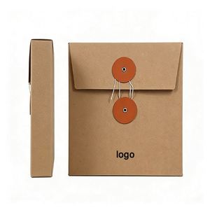 Caja de Cartón Kraft Personalizable Directo de Fábrica con Cierre de Cuerda, Ecológica, Ideal para Empaque de Documentos y Regalos - Product Image 2