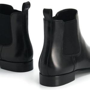 2022 negro marrón PU cuero Chelsea botines planos punta redonda botines mujeres botas cortas zapatos de talla grande - Product Image 2
