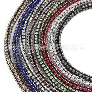 Cordón de diamantes de imitación de 3 mm y 4 filas, cuerda blanca y negra con engaste de garra, accesorios de joyería DIY para ropa, zapatos y bolsos - Product Image 5