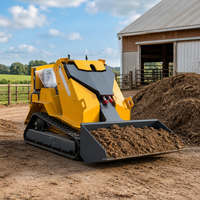 Chargeuse compacte sur chenilles en caoutchouc pour travaux agricoles, aménagement paysager, entrepôt, chantier de construction, manutention de matériaux