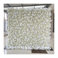 Mur de fleurs artificielles blancs en gros, 2,4 m x 2,4 m, pour mariage - Offre spéciale