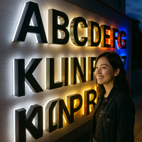 Benutzer definierte OEM Miroir LED 3D Kanal Buchstaben Gold Edelstahl beleuchtete Schild Schild für Outdoor Salon Logo & Shop front