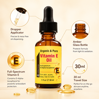 Huile de massage aux graines de vitamine E pressée à froid, sérum 100% pur de tocophérol 30ml pour le visage et le corps, réparation cutanée, soin des cicatrices et des vergetures