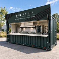 Café-restaurant modulaire en conteneur maritime de 20 pieds avec bar préfabriqué en conteneur de 40 pieds, cuisine extérieure en conteneur