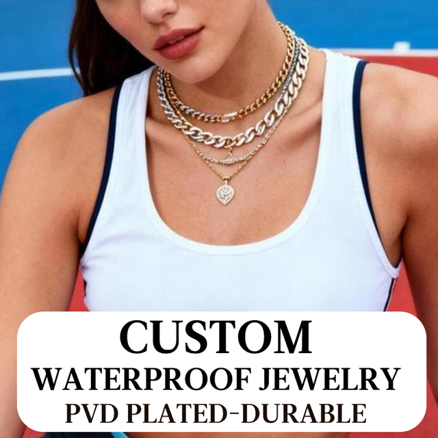 LUCKYJIU Custom Jewelry Waterproof Tarnish Free Hypoallergenic 18k Gold Stainless Steel Earrings Necklace Bracelet Rings Charms