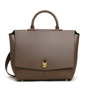 กระเป๋าสะพายไหล่สไตล์วินเทจเรียบง่ายสำหรับผู้หญิง ความจุขนาดใหญ่ ใช้งานได้หลากหลาย เหมาะสำหรับธุรกิจ กำลังเป็นที่นิยม กระเป๋าถือหนังแท้คุณภาพสูงสำหรับผู้หญิง - Product Image 1