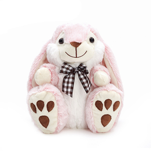 Giocattoli di peluche caldi super morbidi e soffici personalizzati per microonde rosa ippopotamo con papillon - Product Image 5