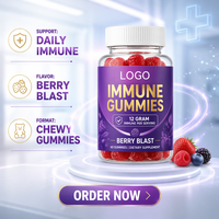 OLLI Berry Blast Immuunondersteunende Gummies 12g Immuunblend Per Portie Natuurlijke Fruit Smaak Dagelijkse Immuunboost 60 Stuks OEM Aangepast