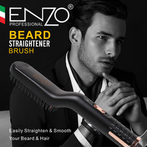 ENZO Portable <span class=keywords><strong>électrique</strong></span> barbe chauffée outil de coiffure chaud petit lisseur de <span class=keywords><strong>cheveux</strong></span> <span class=keywords><strong>brosse</strong></span> longue et courte Style rapide barbe peigne pour hommes - Product Image 3