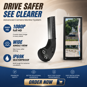 Sistema de Cámara de Visión Trasera <span class=keywords><strong>Viracle</strong></span> VEM-03-2CH de 12.3 Pulgadas y 1080P con Visión Nocturna para Camiones Pesados, Autobuses y Autocares (24V) - Product Image 1