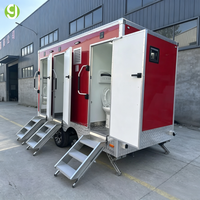 Remorque de toilettes mobiles Goeasy, toilettes portables avec système de plomberie complet pour les mariages et les fêtes en plein air