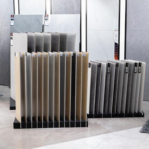 Étagère d'exposition pour carreaux, surface peinte, imitation bois, mur de briques, couleur marbre, échantillon de pierre, insert en bois, présentoir de sol oblique - Product Image 4