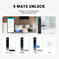 Cerradura Inteligente para Puerta con Huella Dactilar, Tarjeta RFID, Contraseña, Entrada sin Llave, Cerrojo de Aleación de Aluminio, IP65 Impermeable, Tuya BLE WiFi APP