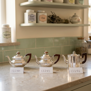 Vintage Silver Plated Teapot <b>Set</b> with Wooden Handles Antique Metal <b>Tea</b> <b>Pot</b> for Afternoon <b>Tea</b> teapot coffee <b>pot</b> <b>set</b> service - Product Image 3