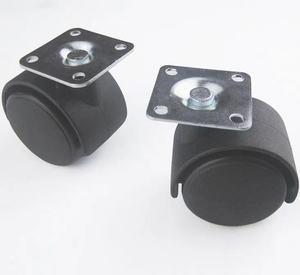 2 Zoll Doppelrad Räder Möbel bewegliche Räder Drehbar gedrehter Stief Doppelrad Kunststoff PVC Bürostuhl-Rad - Product Image 2