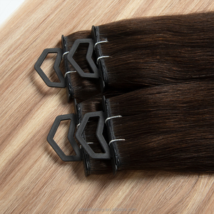 Nouveau produit : Extensions de cheveux XO à trame perforée, double trame invisible en cheveux humains, double épaisseur, avec trous - Product Image 3
