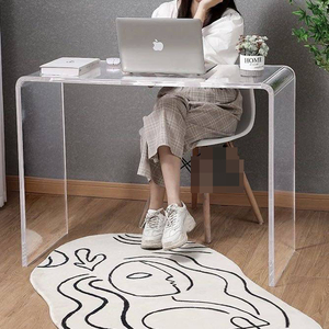 Bureau de travail en acrylique transparent, bureau d'étude moderne, table à maquillage créative suspendue, table de maquillage, bureau d'<span class=keywords><strong>ordinateur</strong></span>. Personnalisable. - Product Image 2