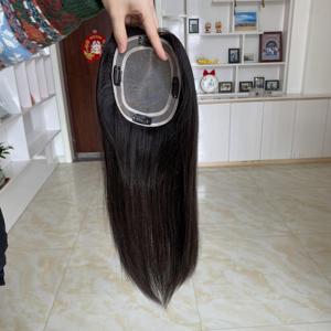 Prêt à expédier, base mono 5x6, toupets en dentelle, couleur foncée, cheveux humains pour femmes, vente en gros de pièces de cheveux, remplacement pour cheveux clairsemés - Product Image 6