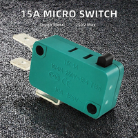 Micro-interrupteur sans levier 125V/250V 15A 1NO 1NC 3 broches à action rapide pour porte de four à micro-ondes et borne d'arcade KW3