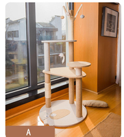 Arbre à chat multi-niveaux de luxe moderne avec hamac, condo, poteau à gratter interactif en sisal et panier en peluche pour chatons