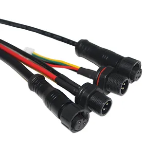 IP67 2 3 4 Pin konektor kabel DC bermanik, pemasangan Panel sekrup tipe kunci cepat M12 tahan air