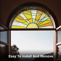Película Decorativa para Ventanas con Patrón Geométrico, Vinilo Estático de PVC para Ventanas de Cocina, Adhesivo para Vidrio, Decoración para Sala de Estar y Hogar
