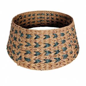 Anello Decorativo per Albero di Natale in Giacinto d'Acqua Intrecciato a Mano Bicolore 28x58,4cm, Decorazione Rustica per Casa in Stile Fattoria - Product Image 4