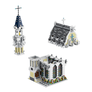 Giocattoli produzione Street Views città medievale chiesa Moc mattoni casa modulare modello Building Blocks giocattoli architettura famosa - Product Image 4