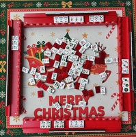Tuiles de Mahjong de Noël en perles rouges luxueuses, tuiles de Mahjong américaines en acrylique, tuiles d'Halloween violettes pour ensemble de tapis de Mahjong