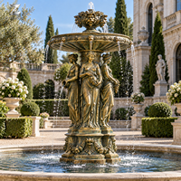 Fontaine sculpturale classique en bronze, finition antique laiton cuivre, élément aquatique personnalisé pour villa, cour, hôtel, place publique, jardin