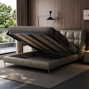 <span class=keywords><strong>Lit</strong></span> plateforme moderne <span class=keywords><strong>de</strong></span> luxe rembourré, taille king, cadre <span class=keywords><strong>de</strong></span> <span class=keywords><strong>lit</strong></span> en cuir avec tête <span class=keywords><strong>de</strong></span> <span class=keywords><strong>lit</strong></span> rembourrée surdimensionnée - Product Image 4