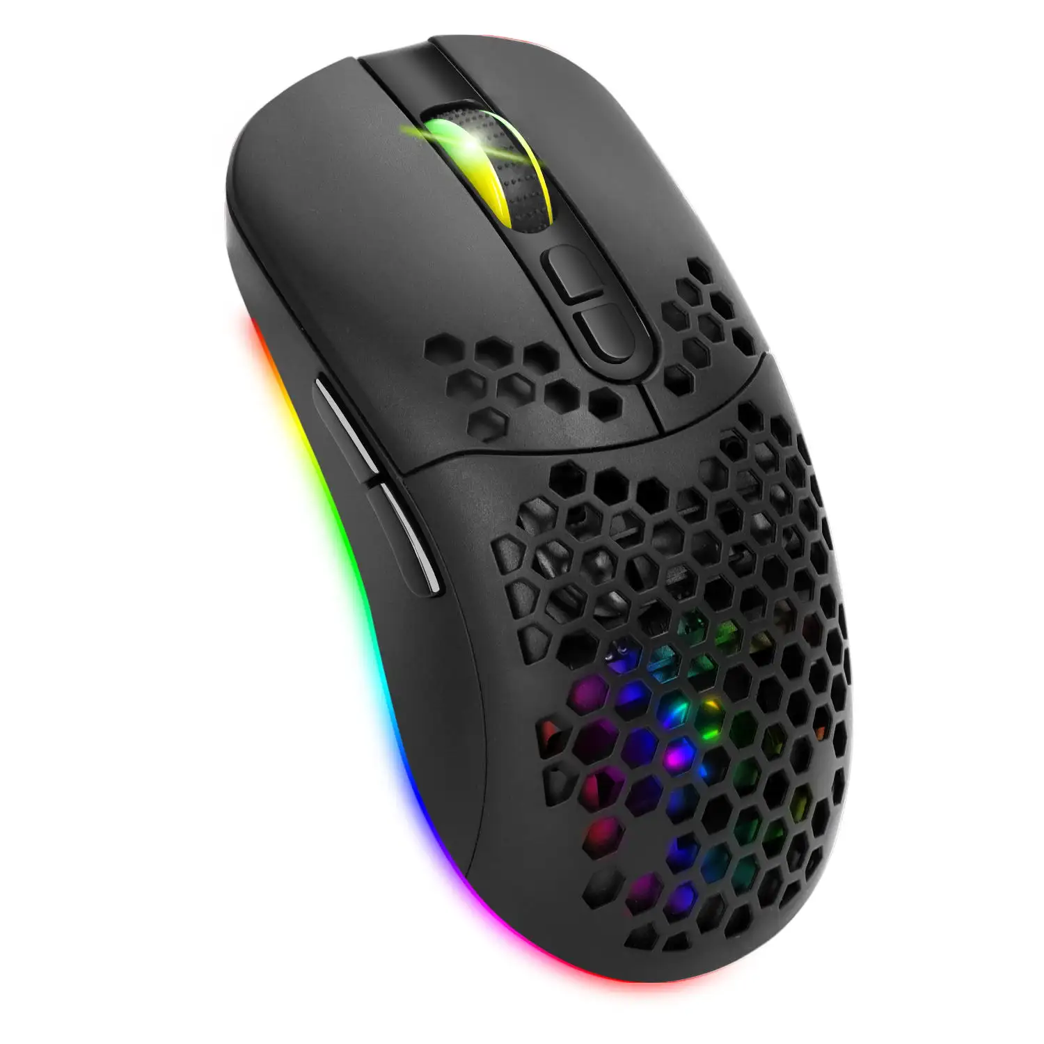 Ergonomic Lightweight RGB Dual Mode Bt 5.0 Wireless Gaming Mouse with 2.4G Receiver