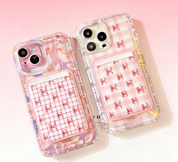 Dompet Ponsel Kulit PU & Kanvas Magnetik Kartun Kustom, Tempat Kartu Aman untuk iPhone, Dapat Digunakan dengan Paspor