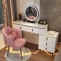 Table de maquillage flottante éclairée avec miroir intégral, coiffeuse de chambre pour filles à usage quotidien